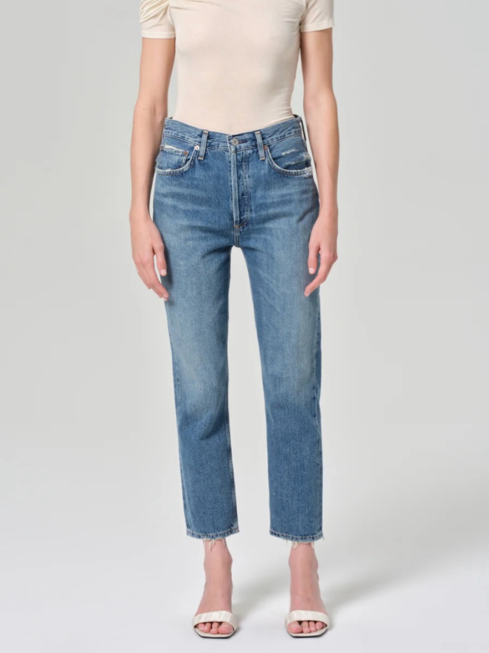Brand New Agolde Riley High Rise Straight Crop Jeans